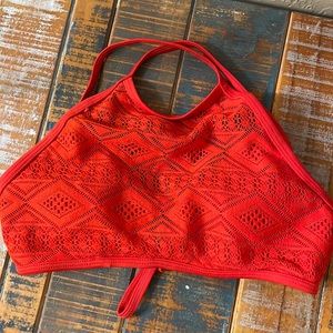 Hula Honey Red Halter Swim Top XS